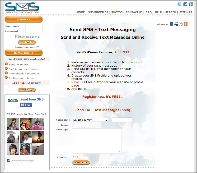 how to send free sms pc to mobile worldwide