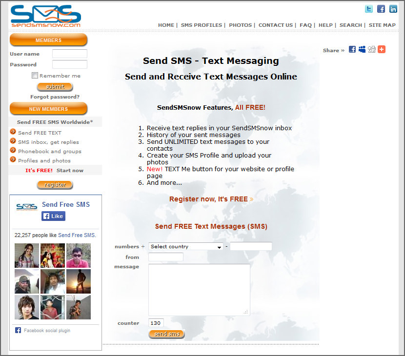 sent sms via server t mobile