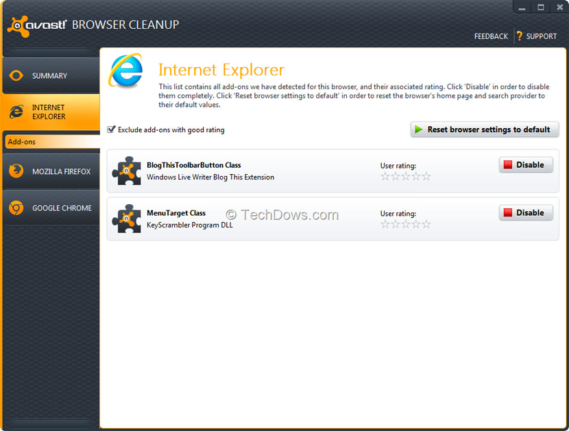 how to remove avast firefox extension