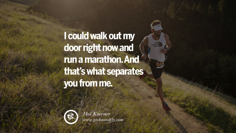 Inspirational Motivational Poster Amway or Herbalife I could walk out my door RIGHT NOW and run a marathon. And that’s what SEPARATES you from me. - Hal Koerner