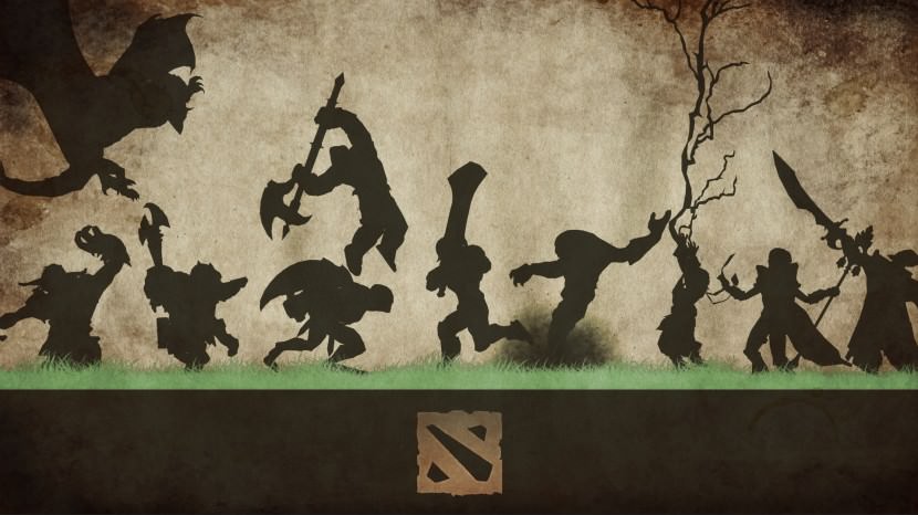 download dota 2 heroes minimalist silhouette HD wallpaper