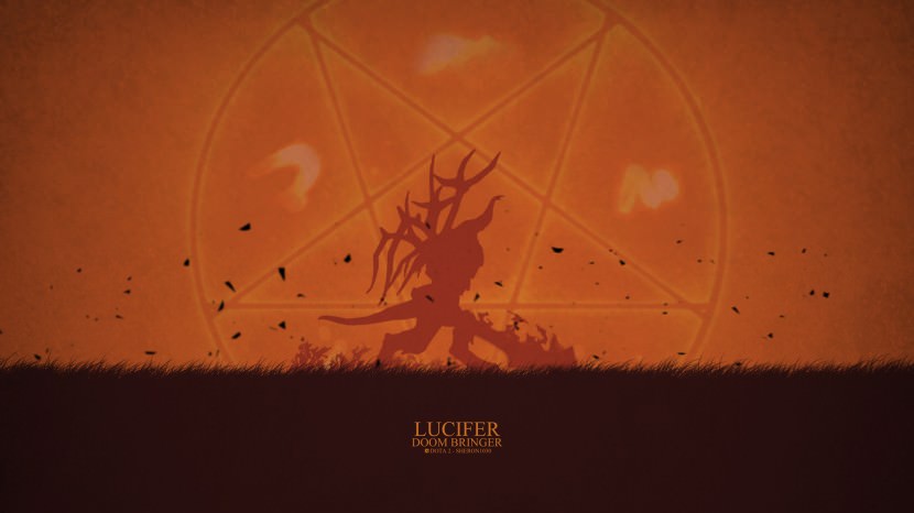 Doom Bringer lucifer download dota 2 heroes minimalist silhouette HD wallpaper