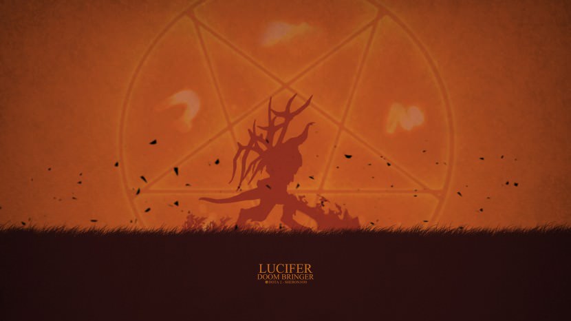 Doom Bringer lucifer download dota 2 heroes minimalist silhouette HD wallpaper