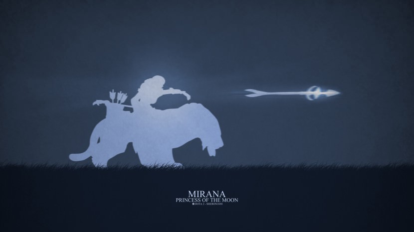 Mirana Princess of the Moon download dota 2 heroes minimalist silhouette HD wallpaper