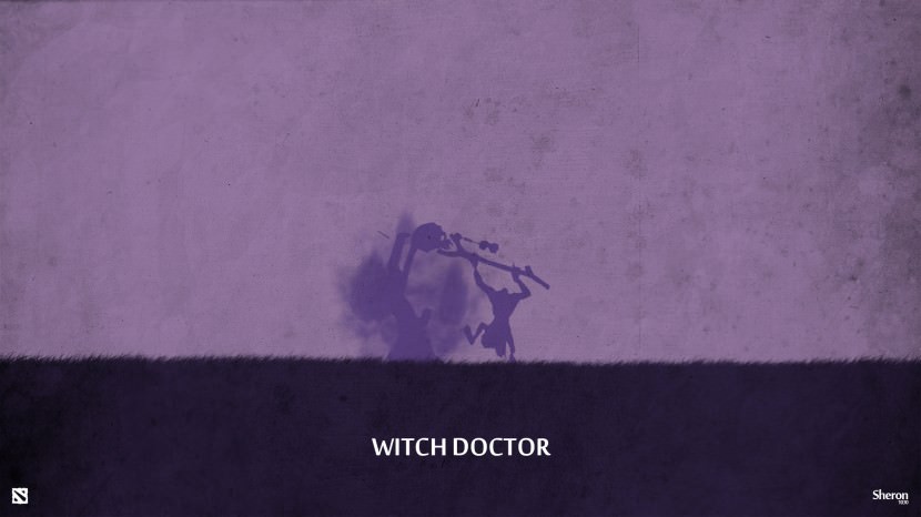 Witch Doctor download dota 2 heroes minimalist silhouette HD wallpaper