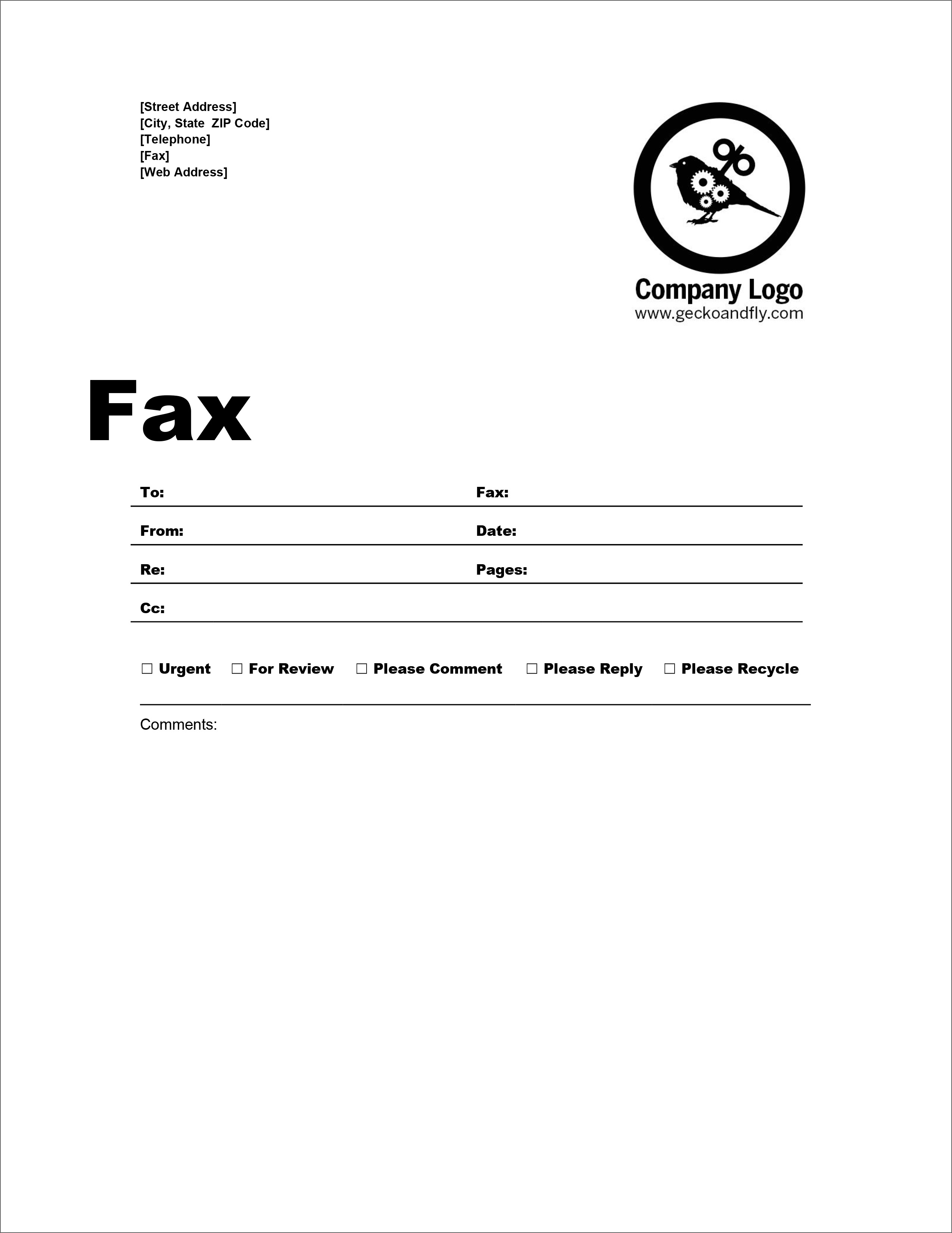 fax cover sheet templates for ms word 2007