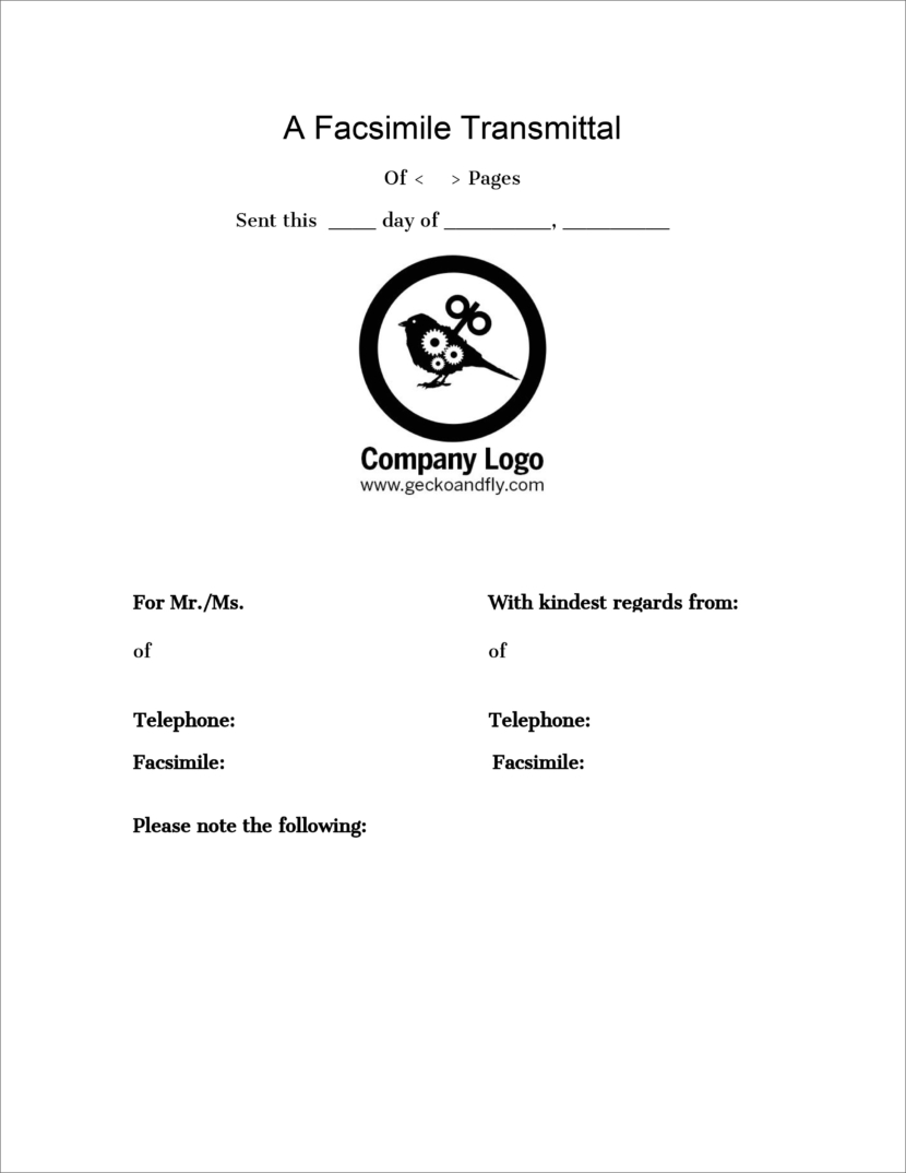 20 Free Fax Cover Templates / Sheets In Microsoft Office DocX