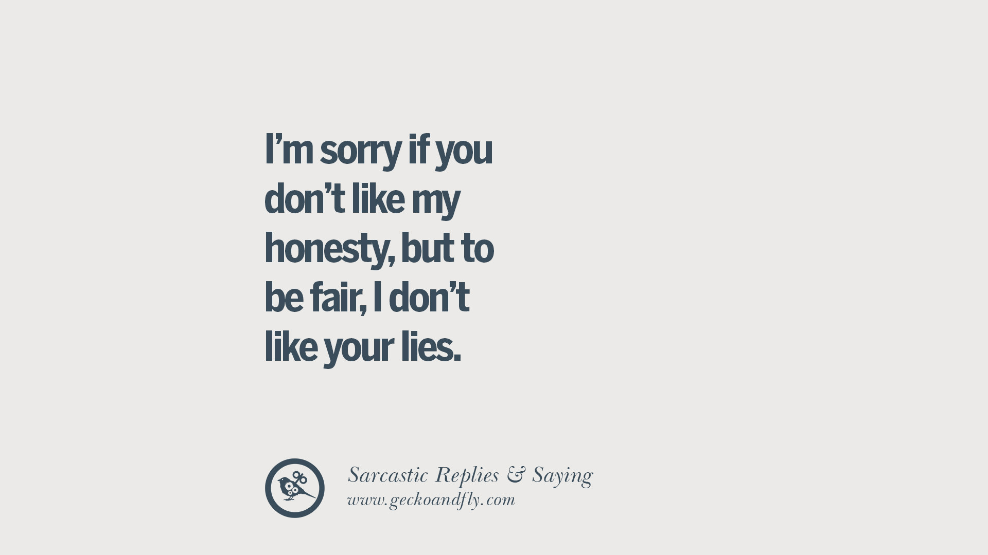 I like your lies