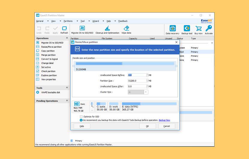 EaseUS partition master Freeware For Re-partitioning A Hard Drive without Formatting The Disk