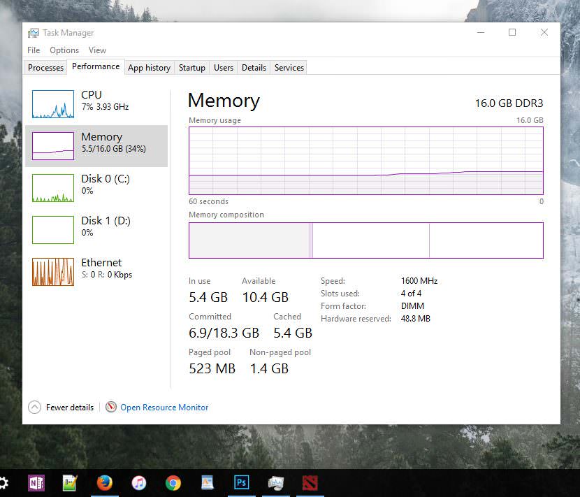 task manager memory RAMDisk vs SSD - Ten Times Faster Read and Write Speed