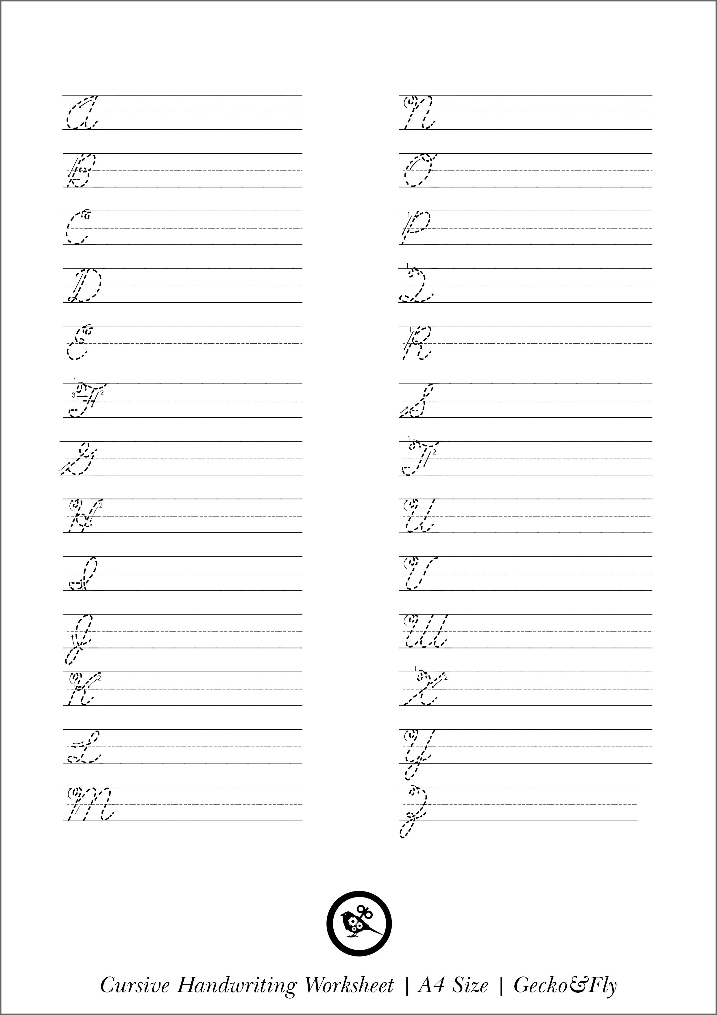 Fancy Cursive Handwriting Worksheets