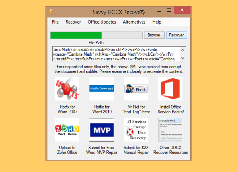 Savvy DOCX Recovery