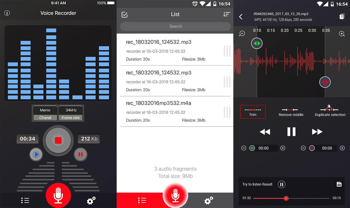 extra voice recorder lite says hours not secionds
