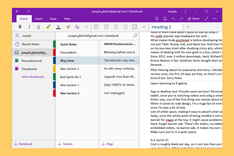 evernote onenote together gtd complement