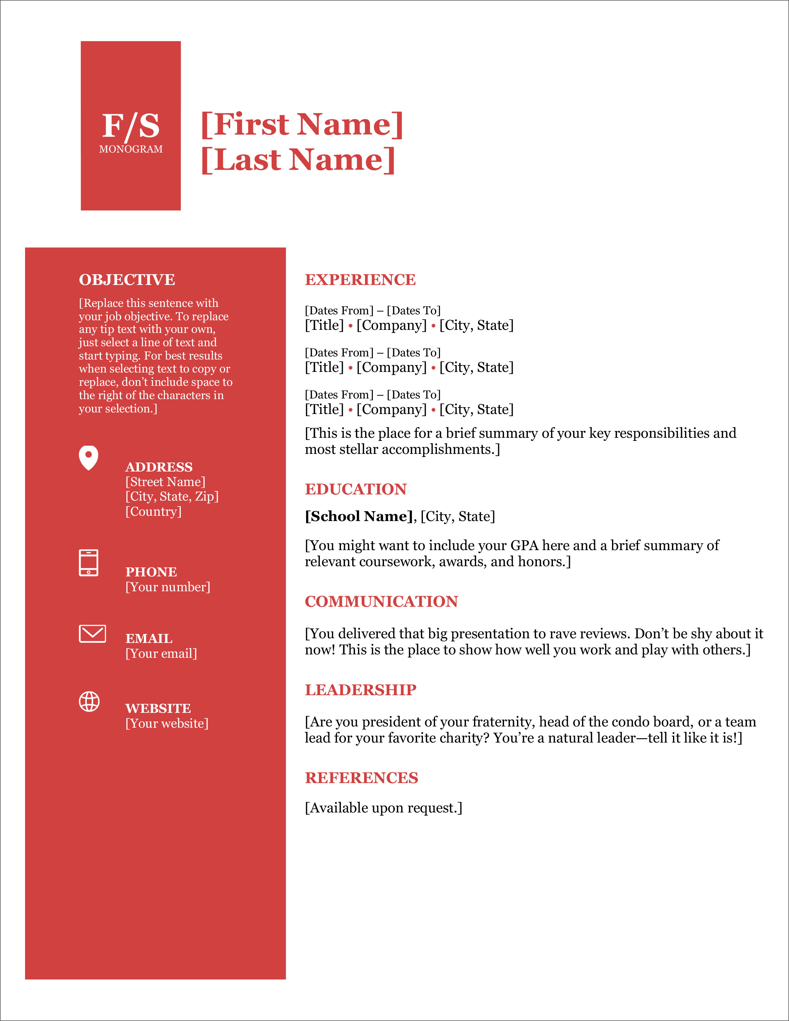 microsoft word resume template 2019