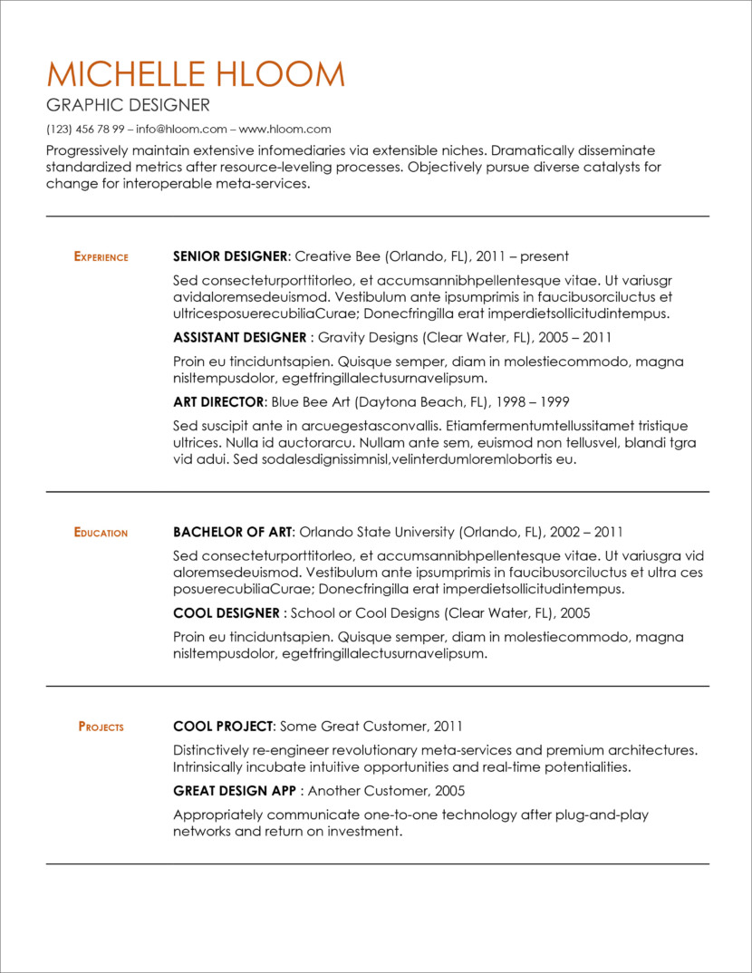 45 Free Modern Resume Cv Templates Minimalist Simple Clean Design