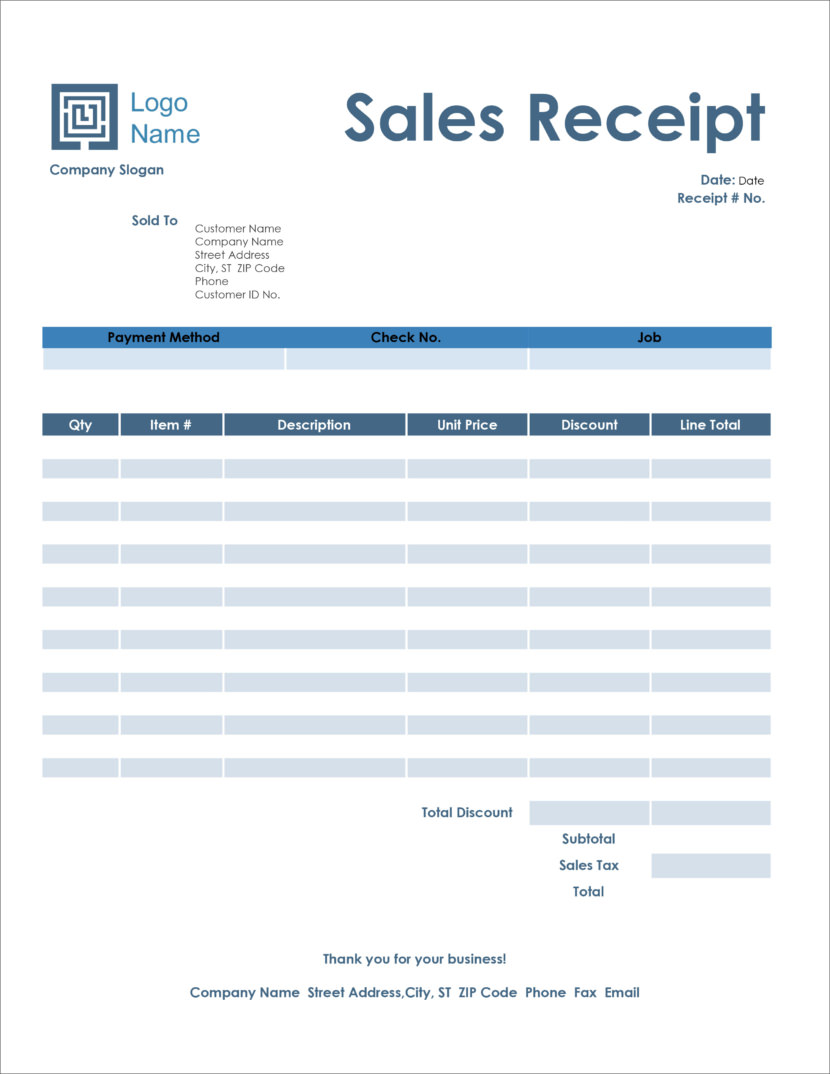 16 free receipt templates download for microsoft word