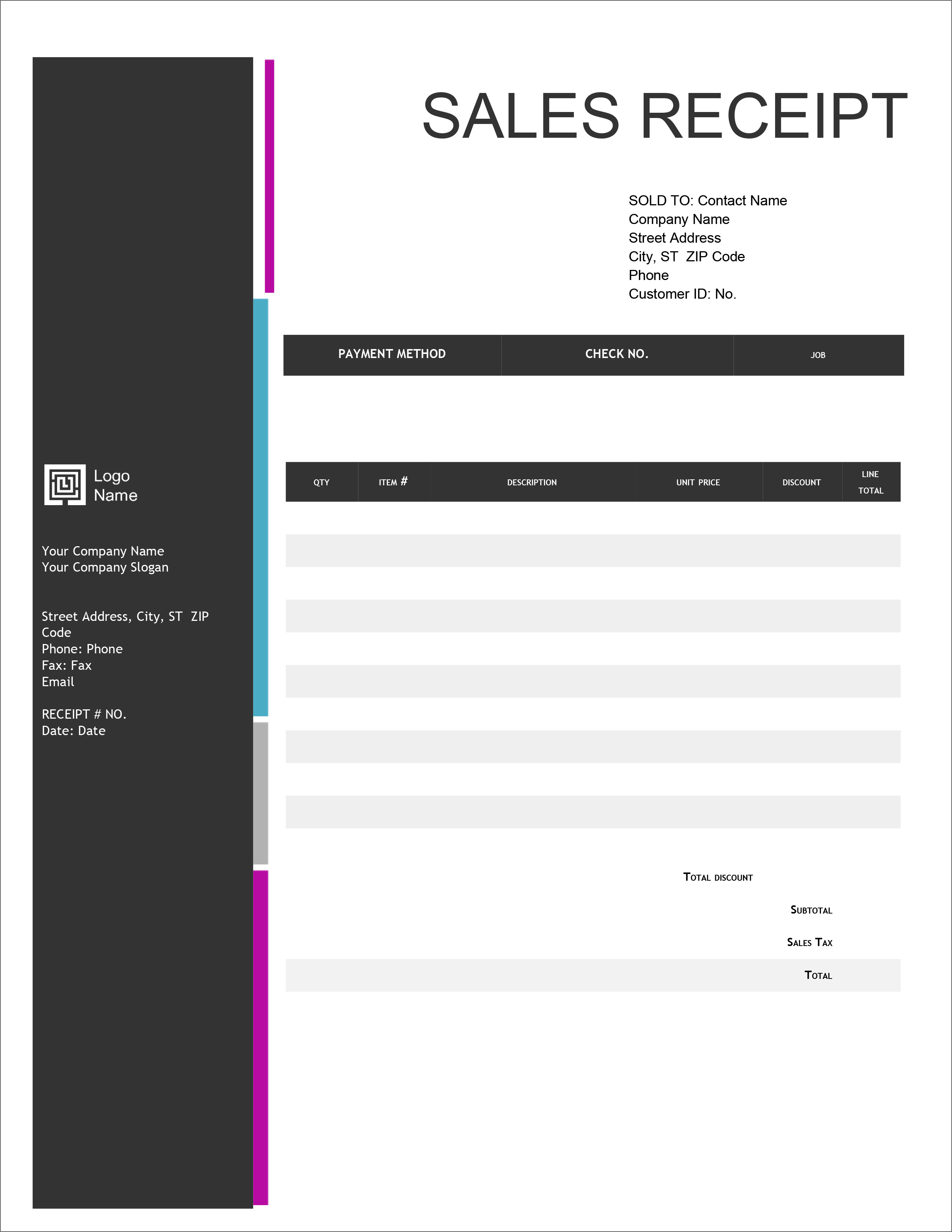 receipt template microsoft word 2007