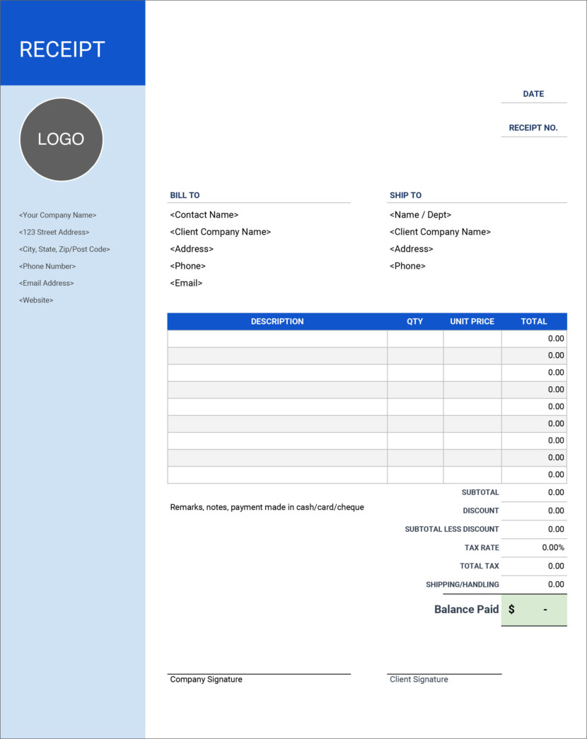 14 Free Receipt Templates Download For Microsoft Word Excel And