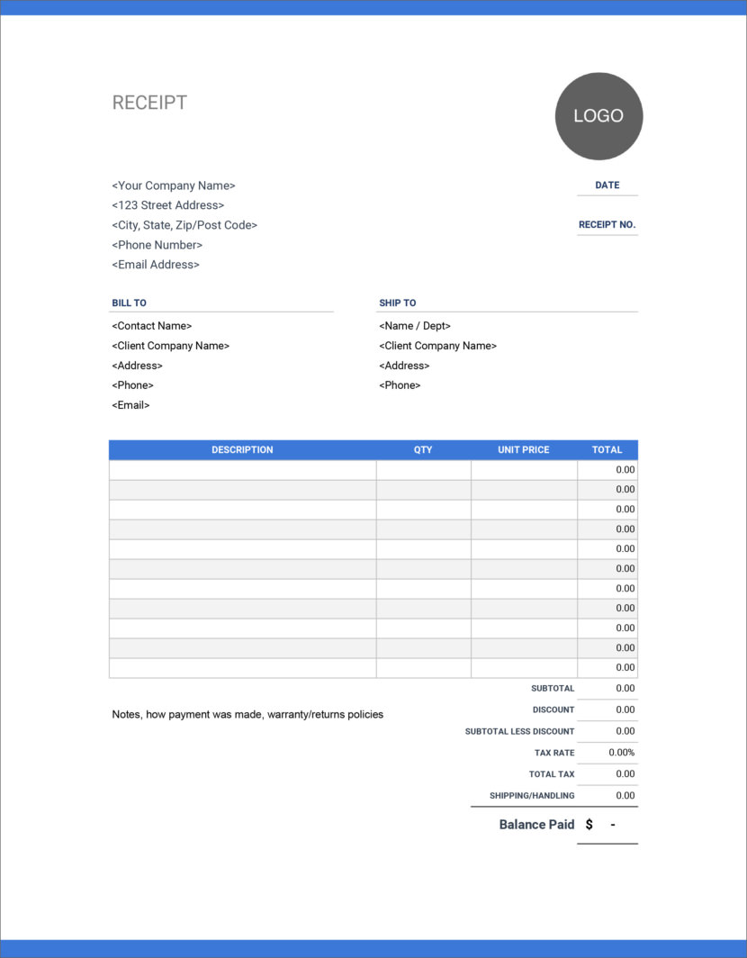 16 free receipt templates download for microsoft word excel and