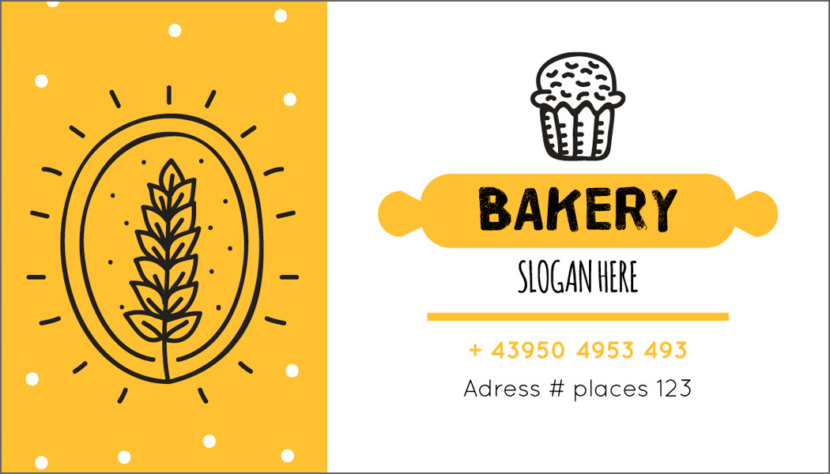 Screenshot of blank Baking Business Card Template