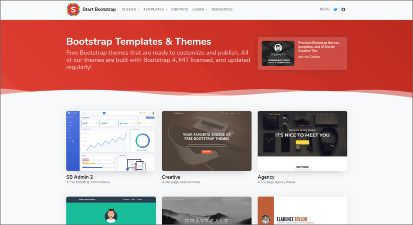 Start Bootstrap Free Professional HTML5 Responsive Templates