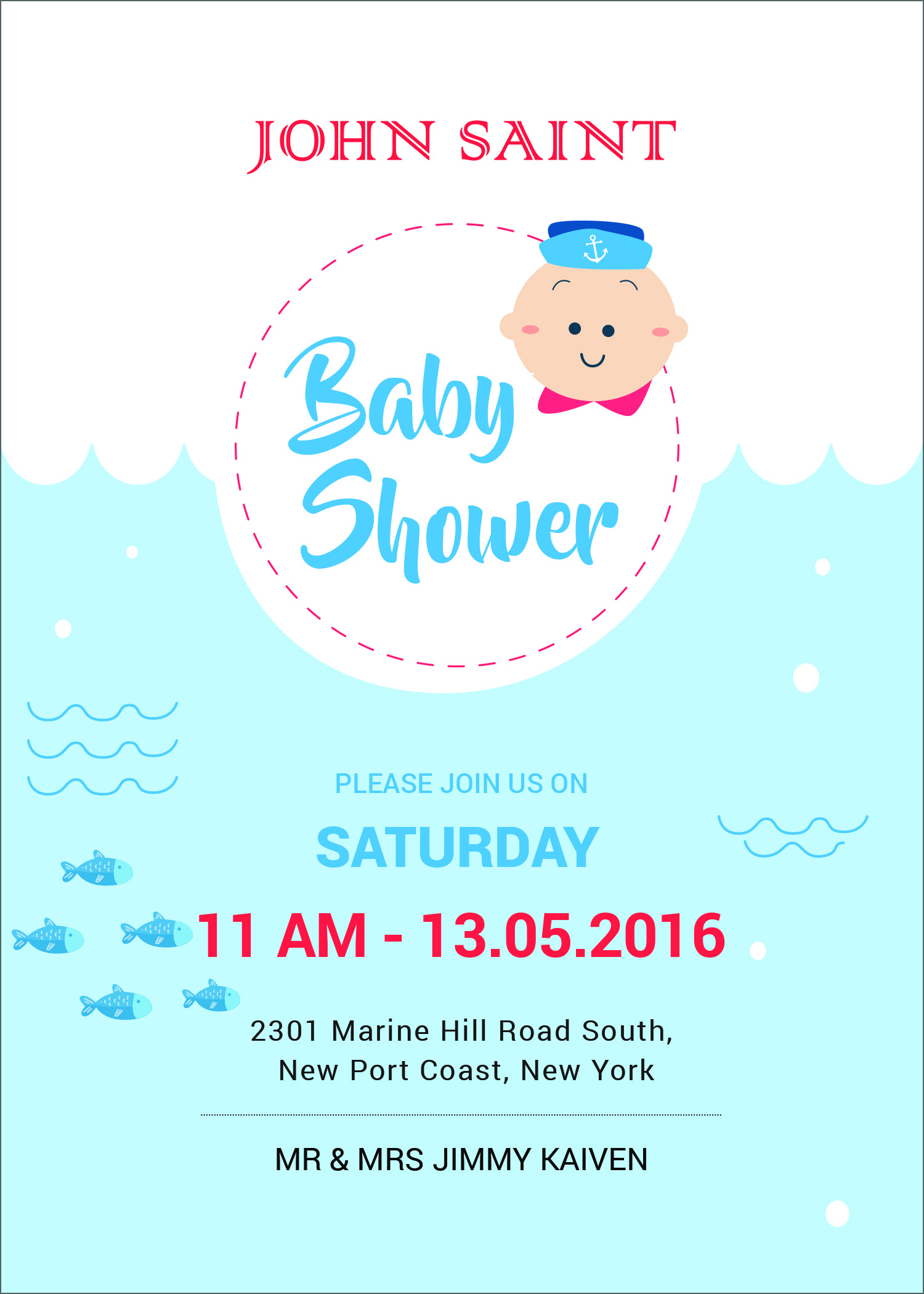 baby shower invitation card template free download