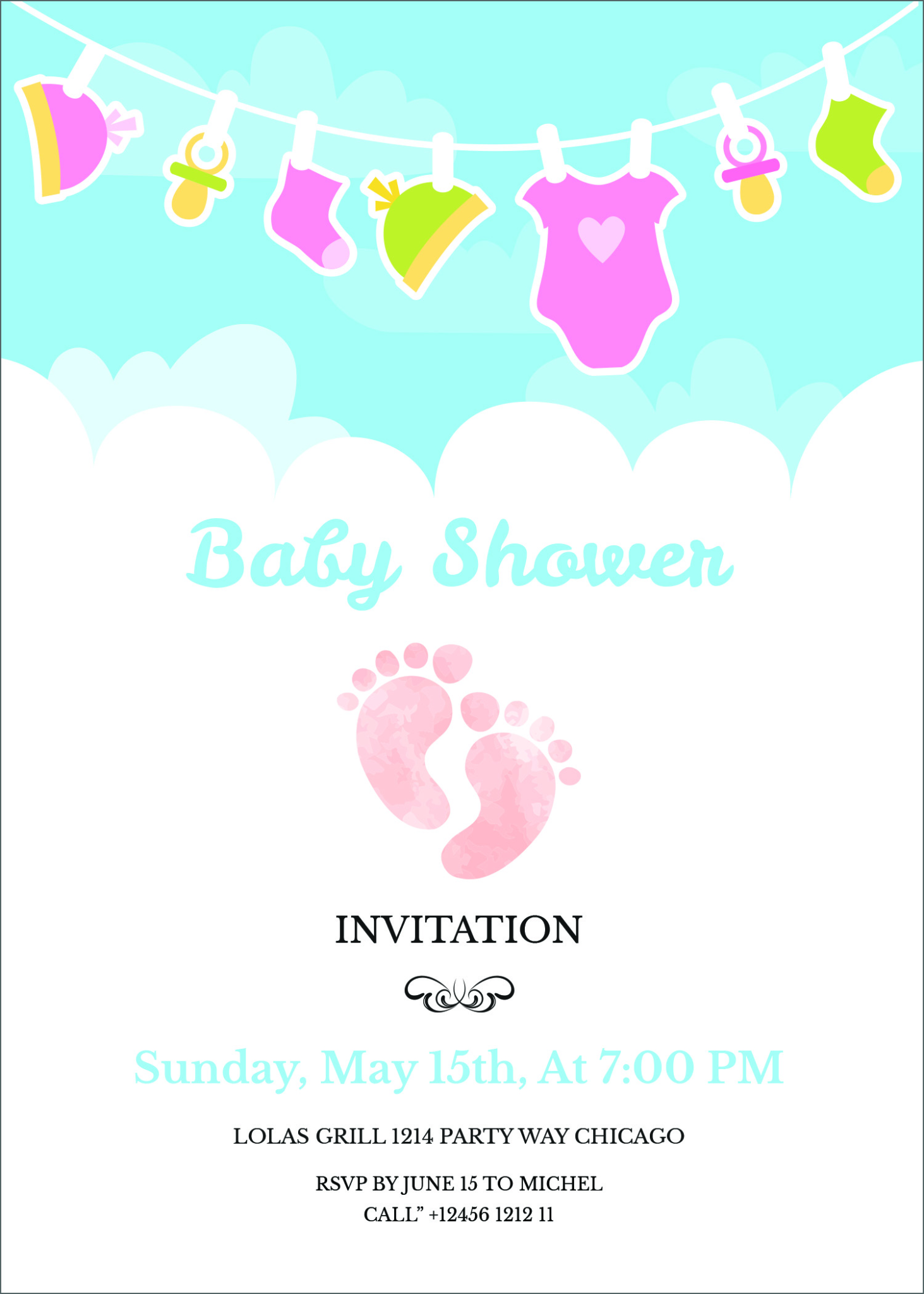 12 Free Editable Baby Shower Invitation Card Templates