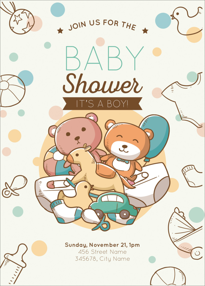 Baby Shower Invitation With Toys