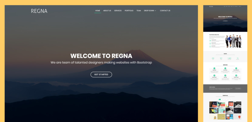Regna is a sleek Bootstrap 4 template designed for any type of corporate, business or agency websites. It’s a one-page template with clean design, fully responsive and looks stunning on all devices.