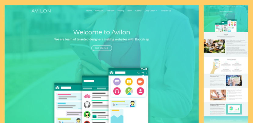 Avilon is a clean, elegant and modern landing page template for Bootstrap. This template can be used to present and promote any product like mobile app, desktop app, saas applications, digital products, software or any product that needs a single page presentation on the web.