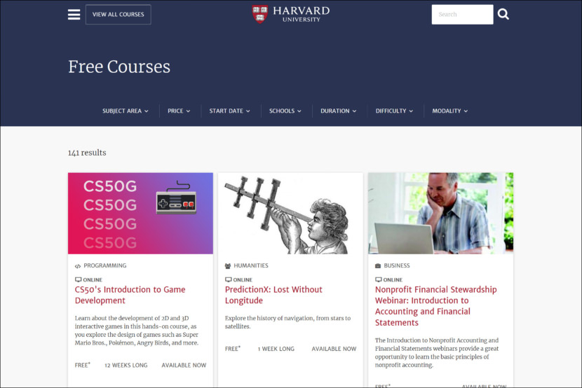 Harvard University Free Courses