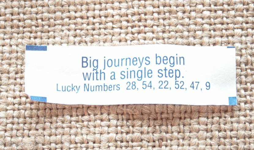 Big journeys begin with a single step. Photo of Chinese Fortune Cookie