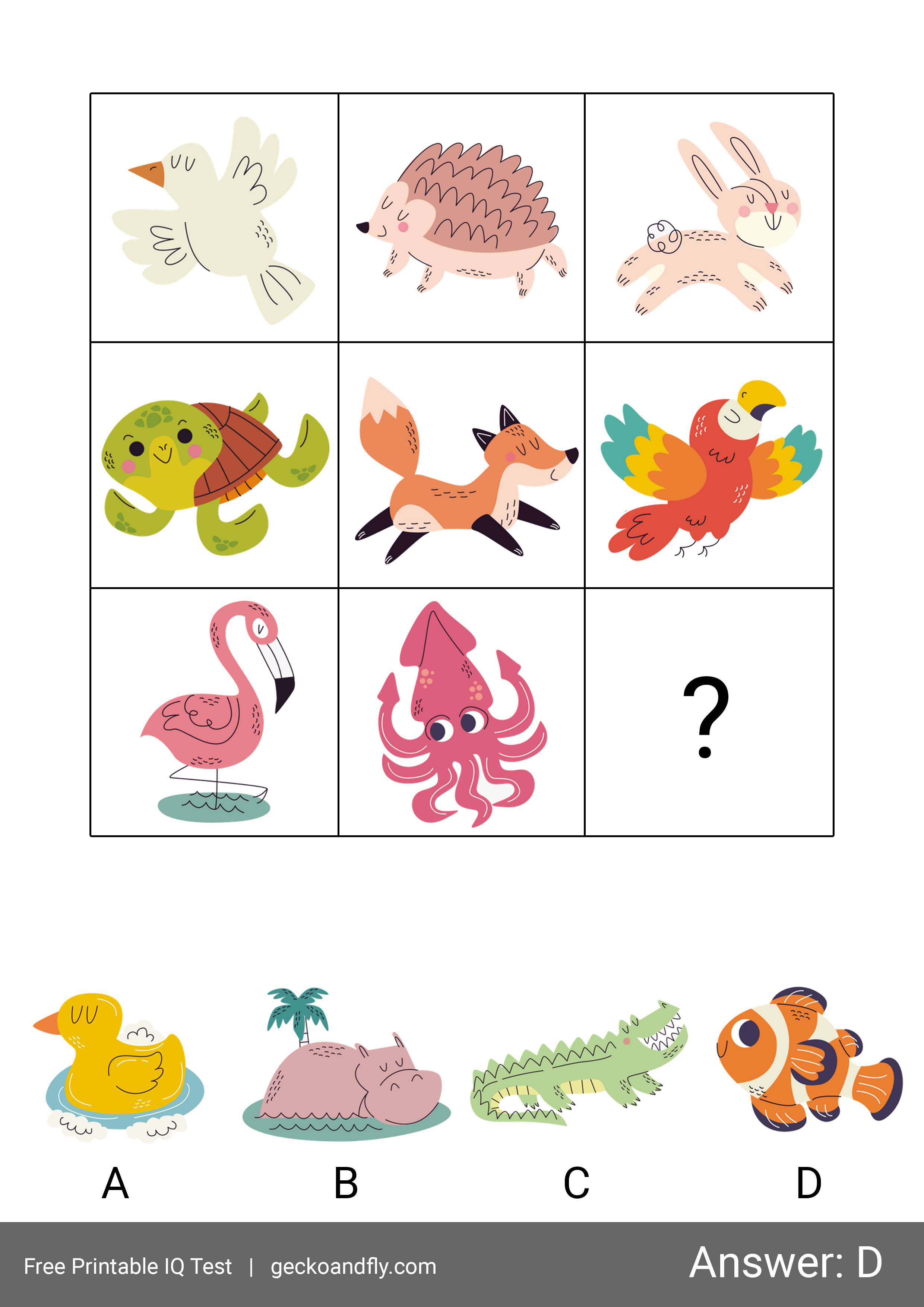 60 Free Printable IQ Test For Kids From 5 To 16 Years Old Part 1 