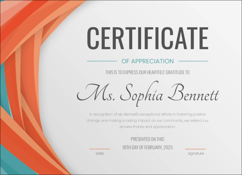 Thank You Certificate