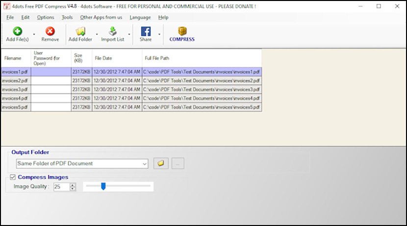 4dots Free PDF Compress