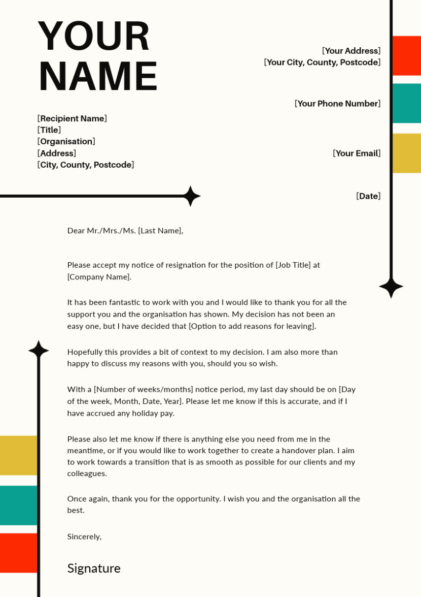 80's Street Style Resignation Letter