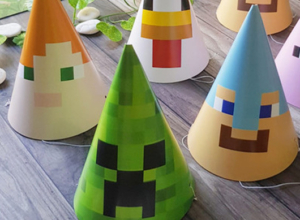 Minecraft Birthday Party Hats