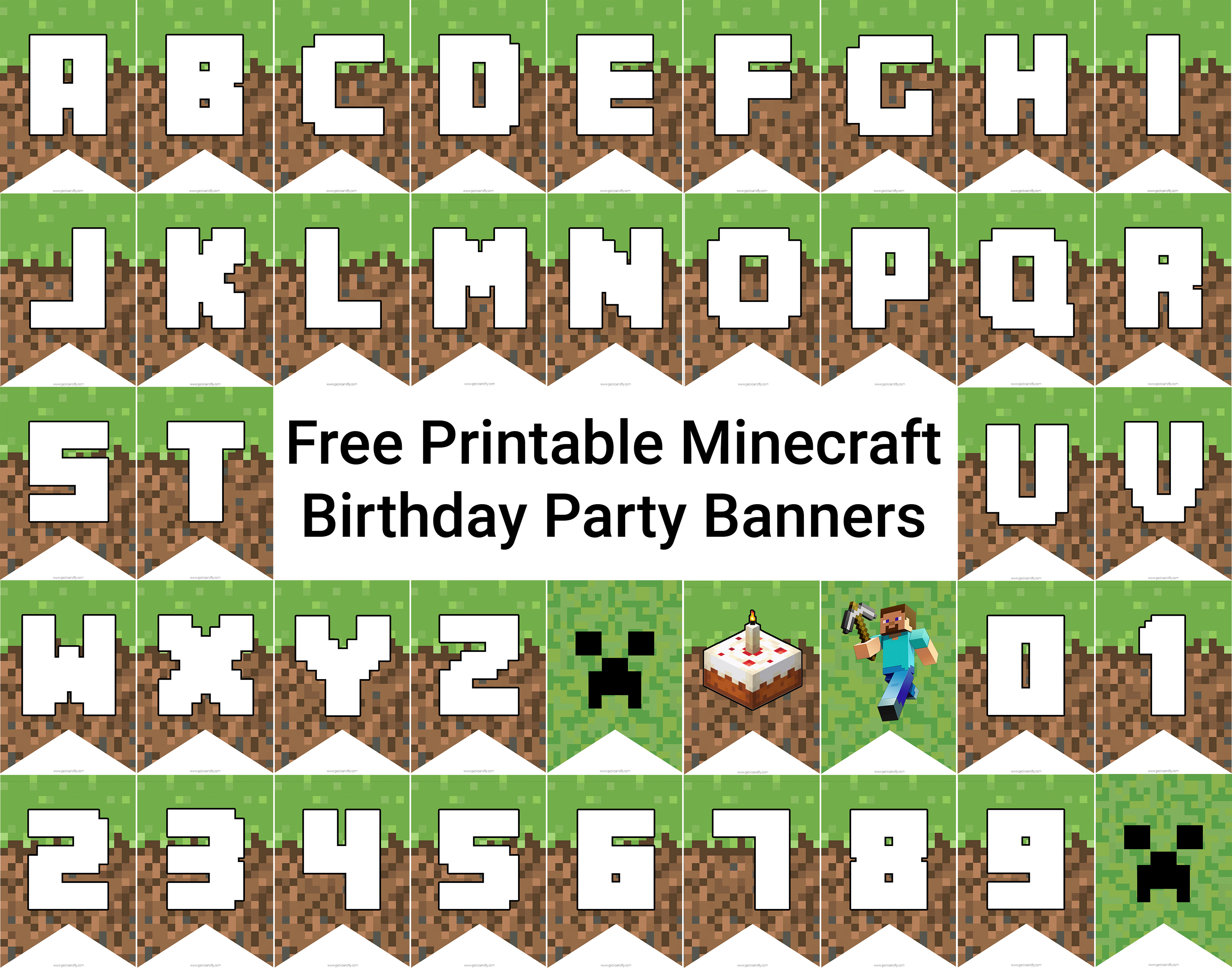 Free Minecraft Birthday Party Banners