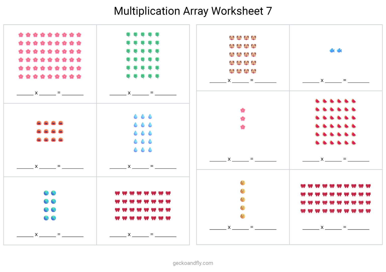 20+ Free Printable Multiplication 1-12 Worksheets, With Arrays and Tables