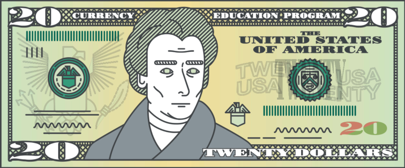 printable US banknote 20 dollar play money