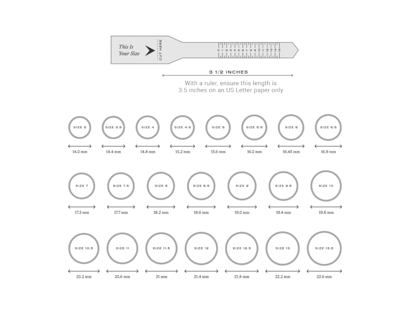 Printable Ring Sizer US Letter
