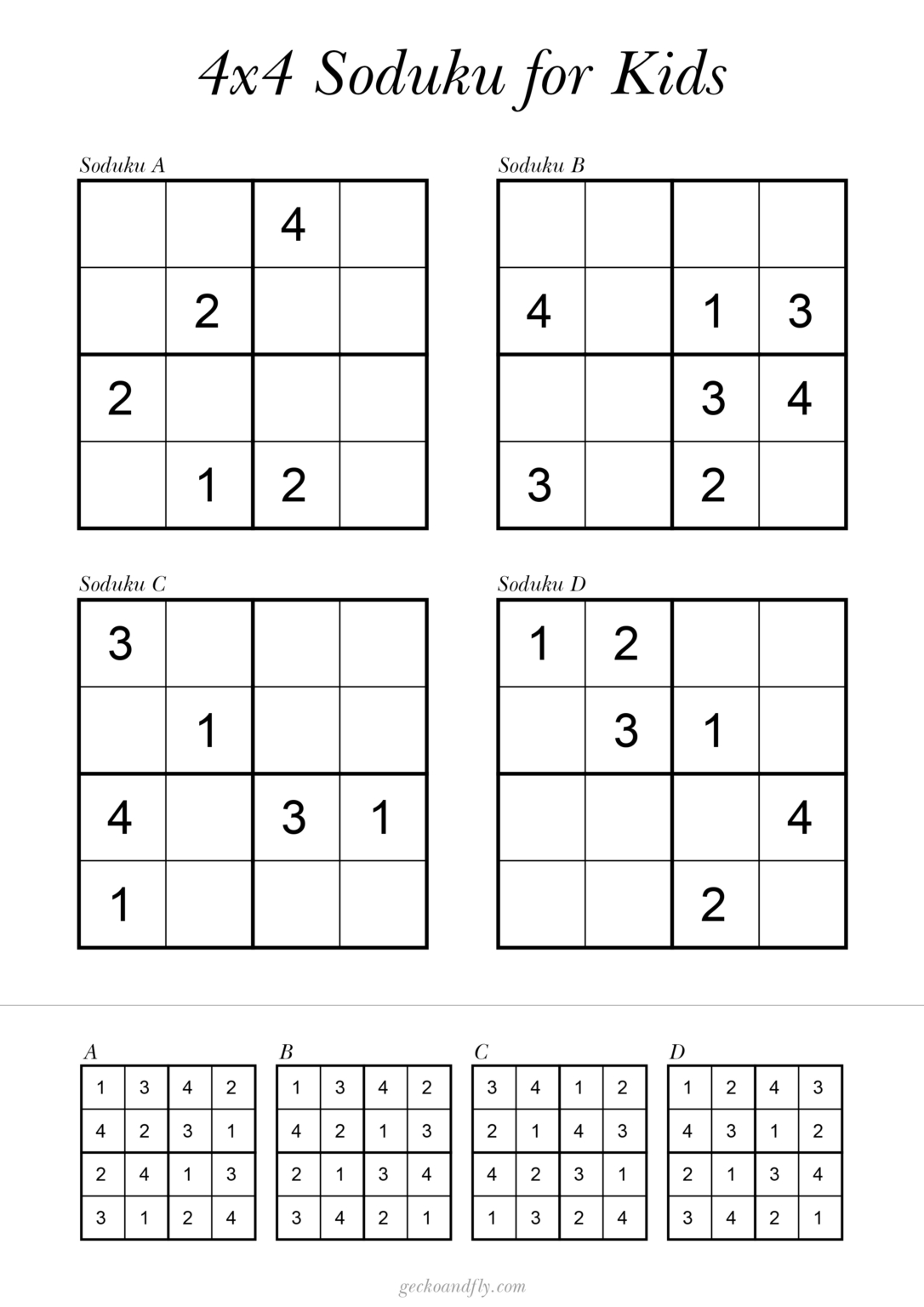 48 Simple Printable Soduku For Kids