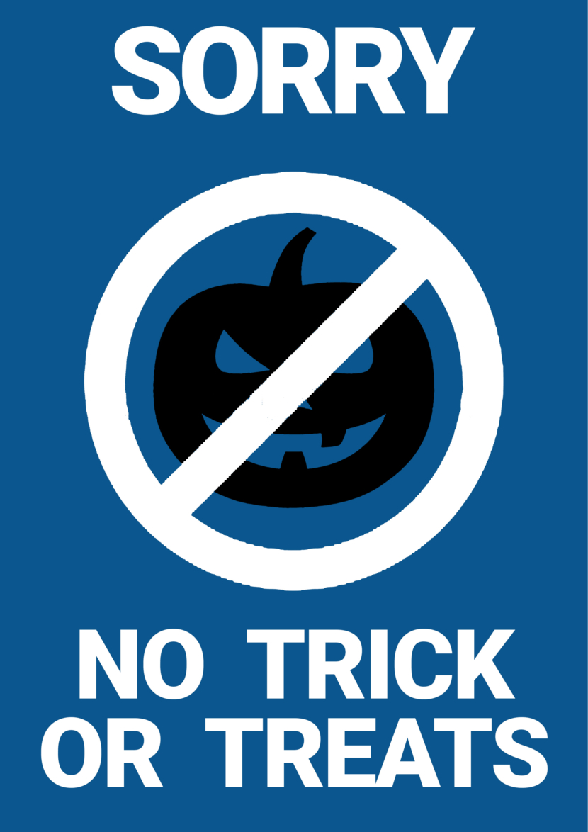 Halloween Sorry No Trick or Treats Free Printable Signs