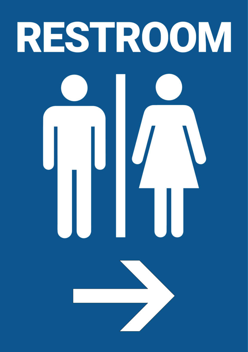 Restroom Arrow Right Free Printable Signs