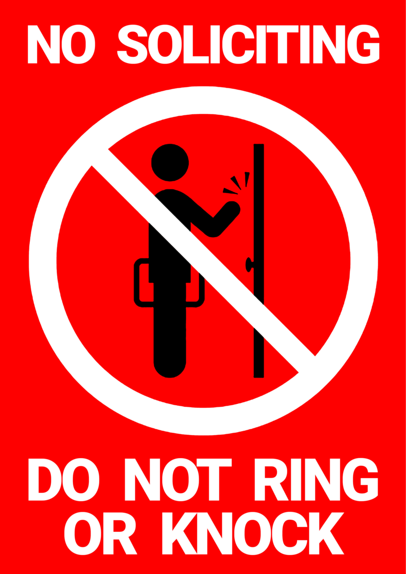 No soliciting No salesman No Knocking Free Printable Signs