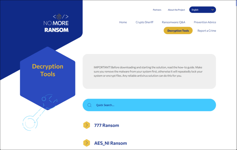 No More Ransom by Europol