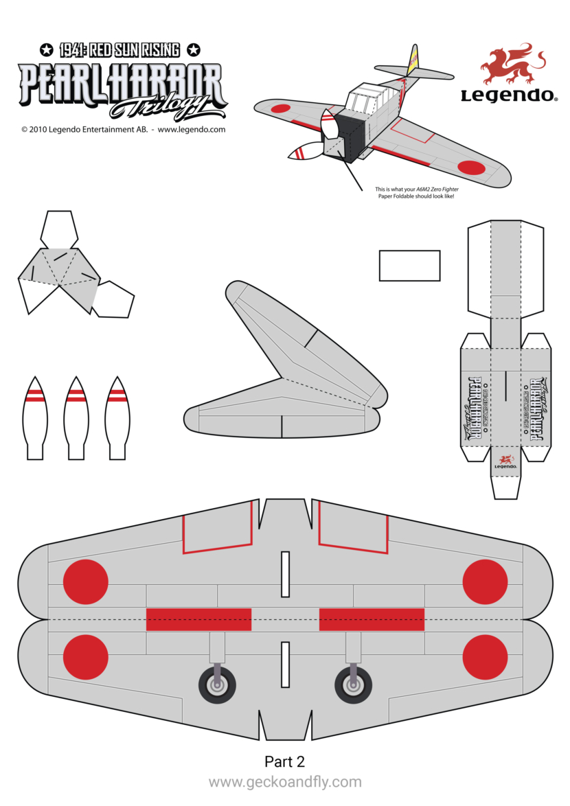 legendo printable paper plane japanese zero